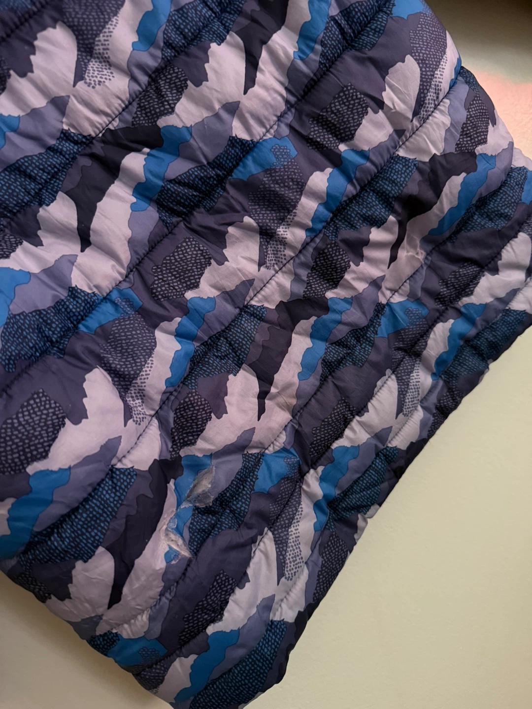 Blue Camo Puffer Jacket with Hood - photo 3