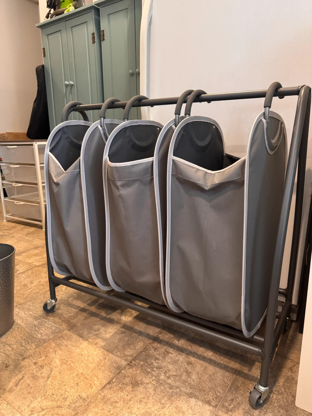3-Bin Rolling Laundry Sorter