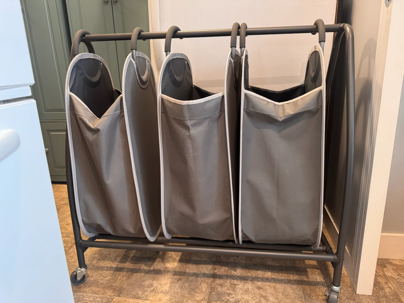 3-Bin Rolling Laundry Sorter - photo 2
