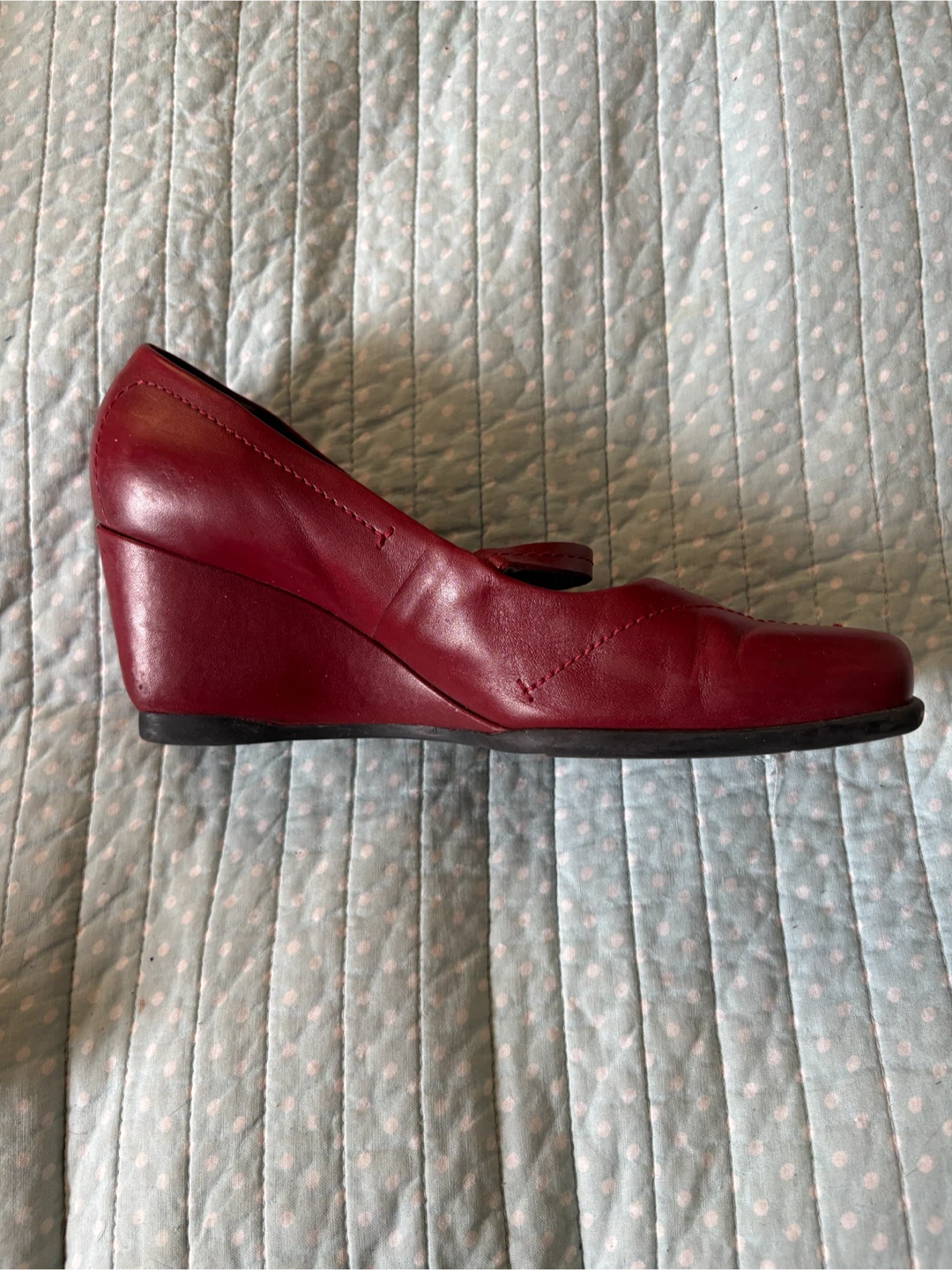 Nine West Red Wedge Heels Size 7.5 - photo 2