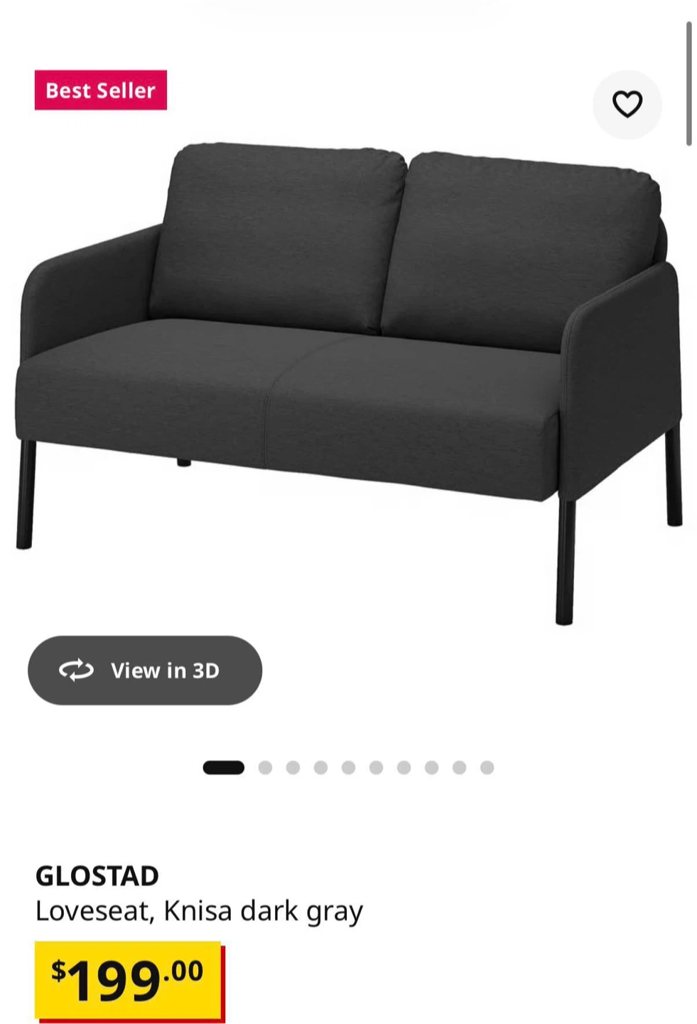 IKEA GLOSTAD Loveseat - photo 2