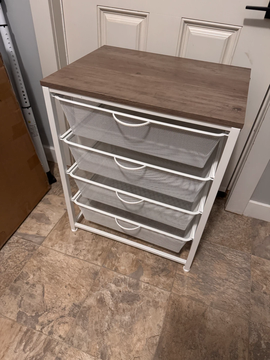 4-Drawer Storage Unit with Wood Look Top - photo 2