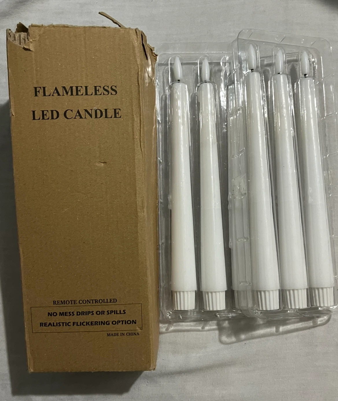 🕯️ Set of 6 White taper-style flameless LED candles 🕯️ - photo 2