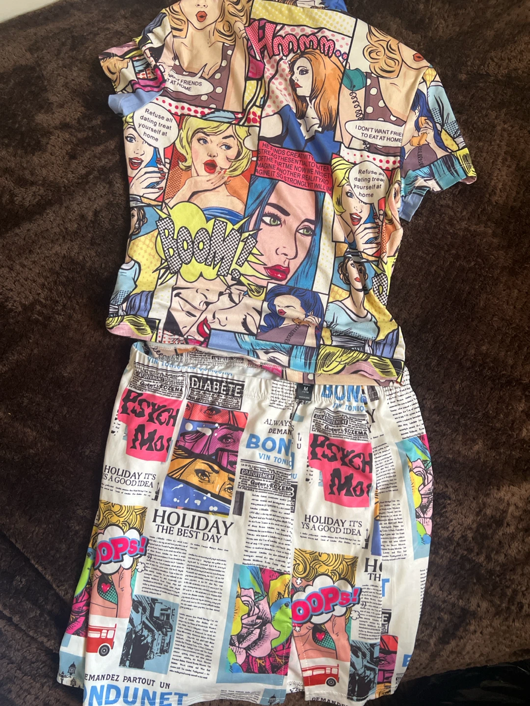 Comic Book Pop Art Print Top and Skirt Set - photo 3