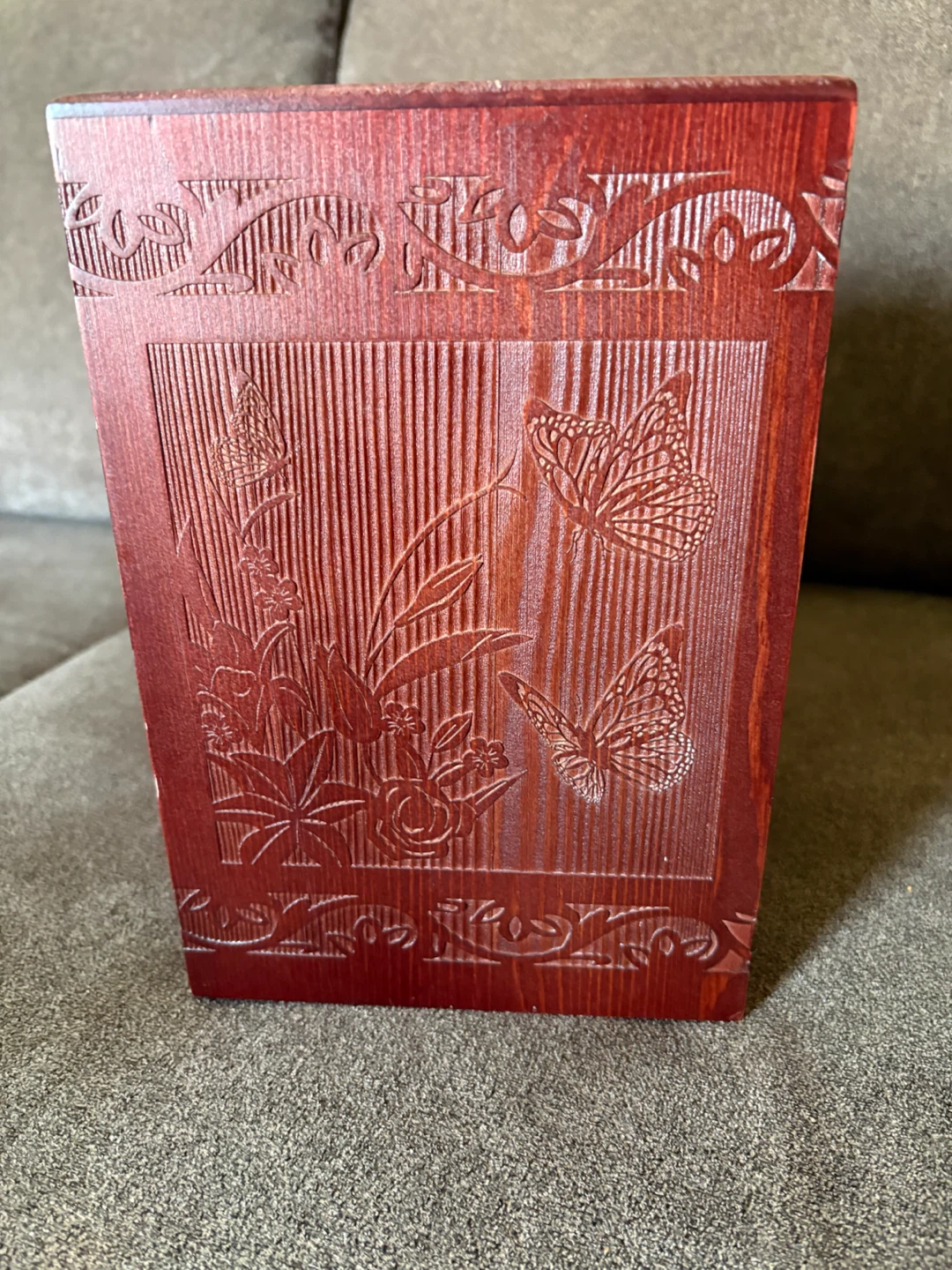 Like New Butterfly Wooden Cremation Urn