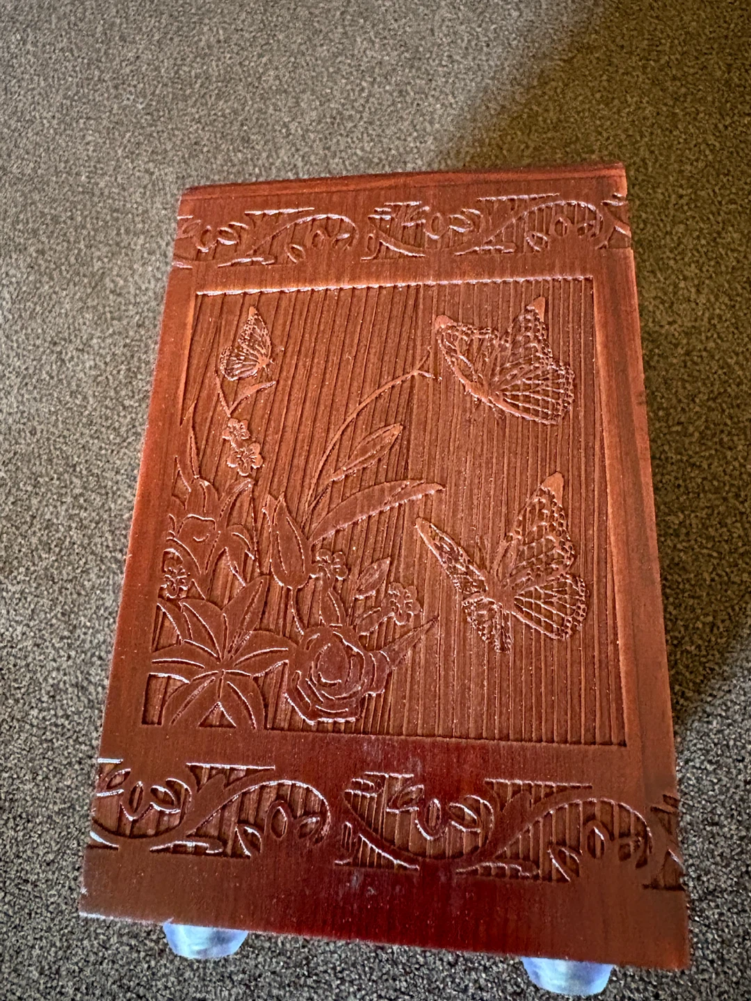 Like New Butterfly Wooden Cremation Urn - photo 2