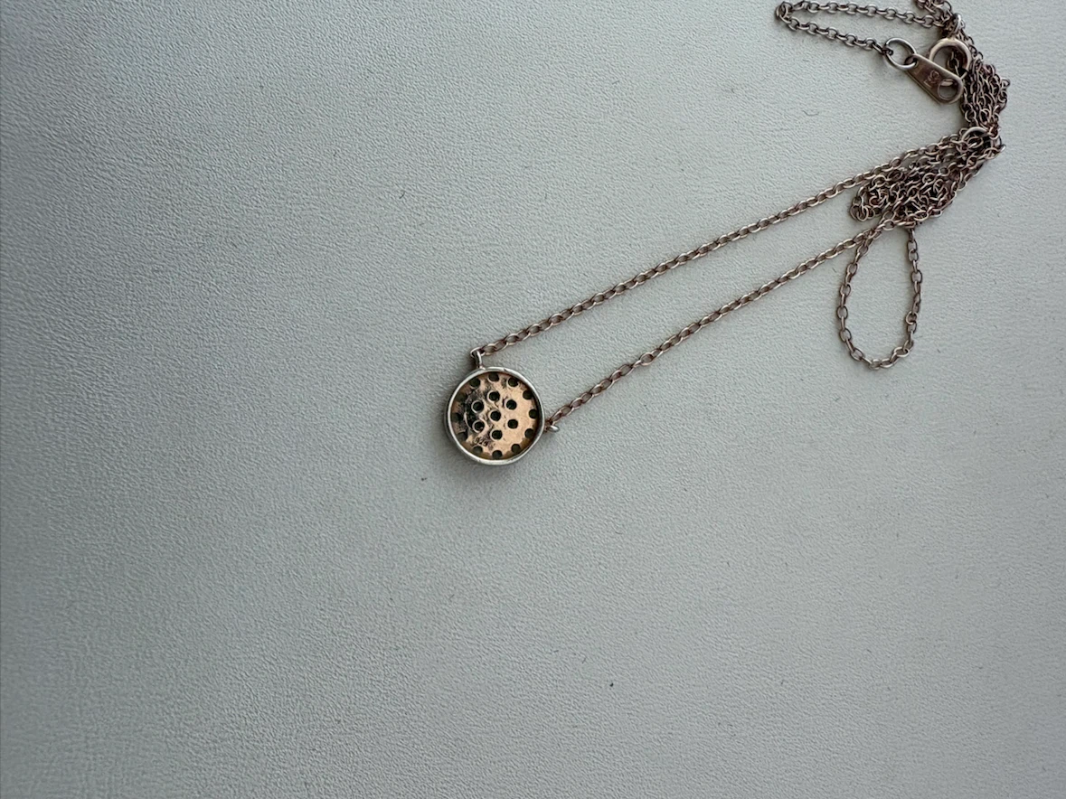 925 Rose Gold Tone Pavé Clear CZ Round Pendant Necklace - photo 5