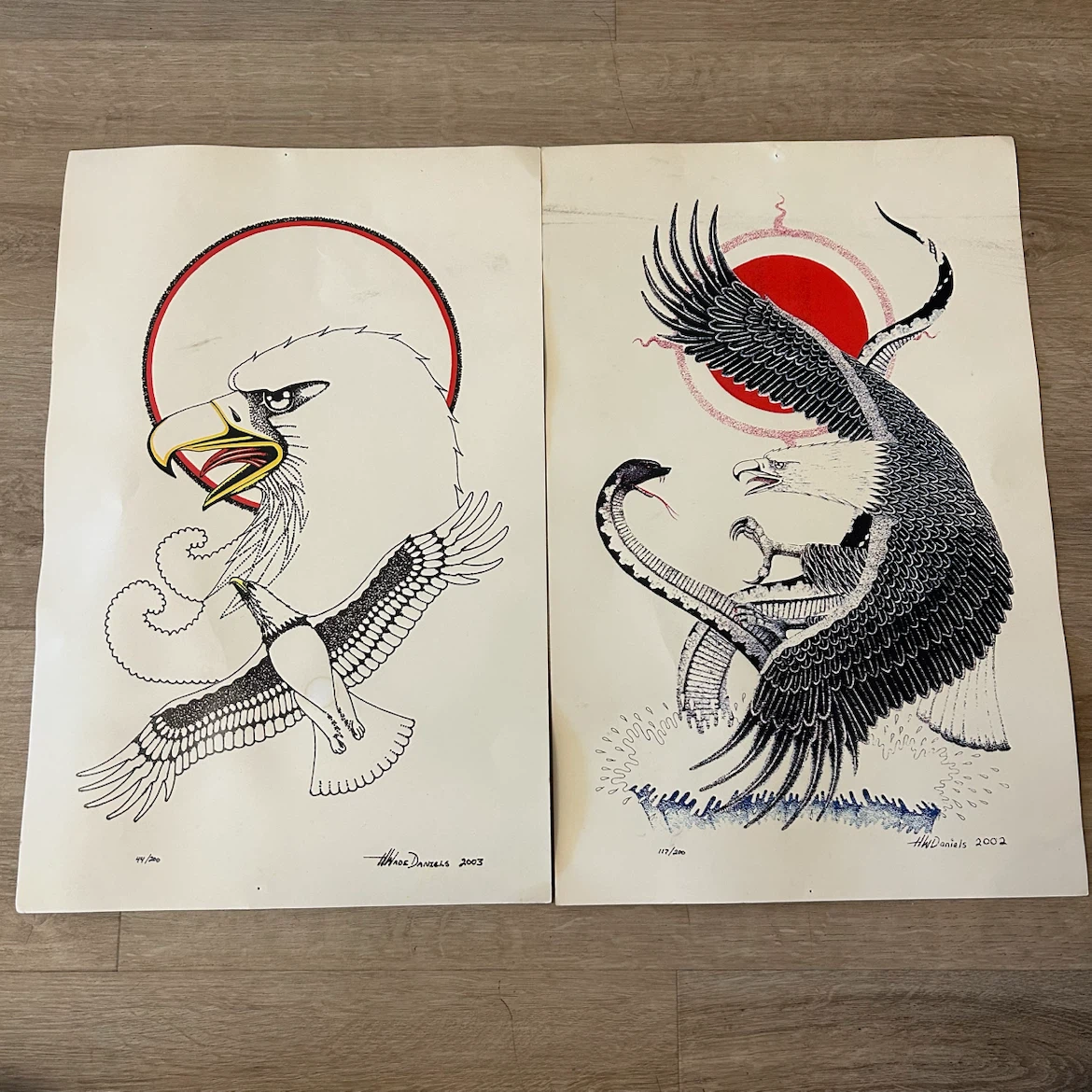 Wade Daniels Limited Edition Indigenous Art Prints Set of 2 ASIS