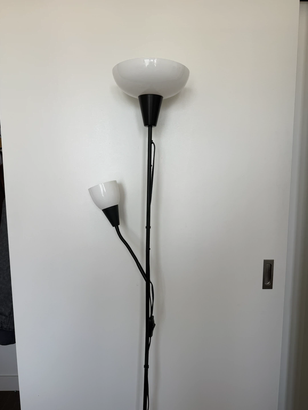Black Floor Lamp with Adjustable Reading Light