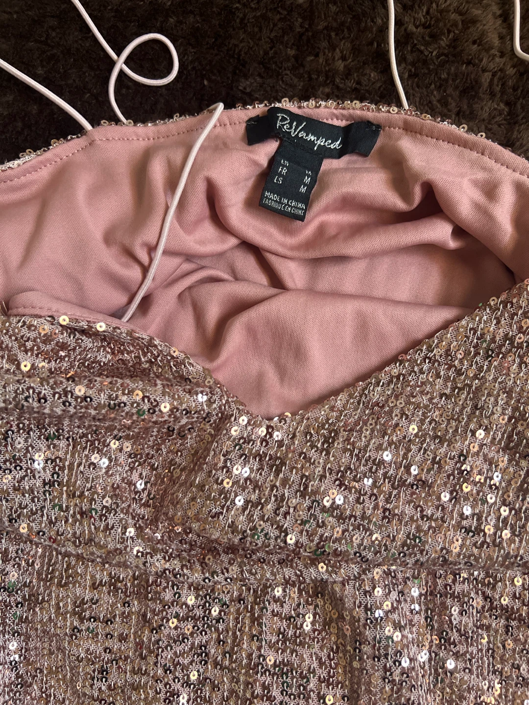 Revamped Rose Gold Sequin Slip Dress - photo 2
