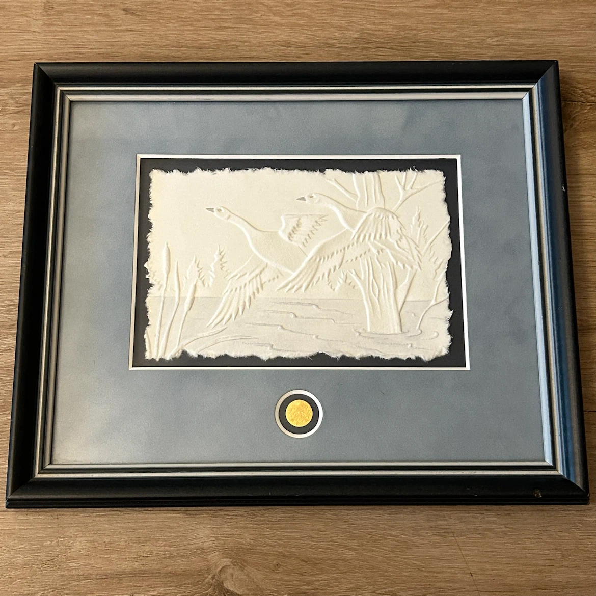 Framed Original Cast Paper Art – Flying Geese