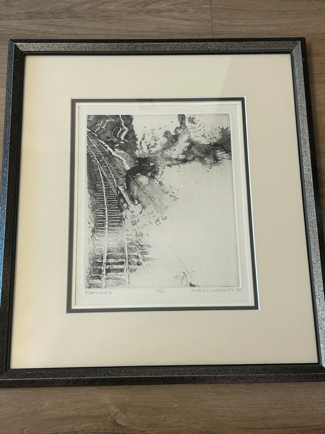 Intaglio Etching “Departure II” by Andie C. Wicherts (1979)