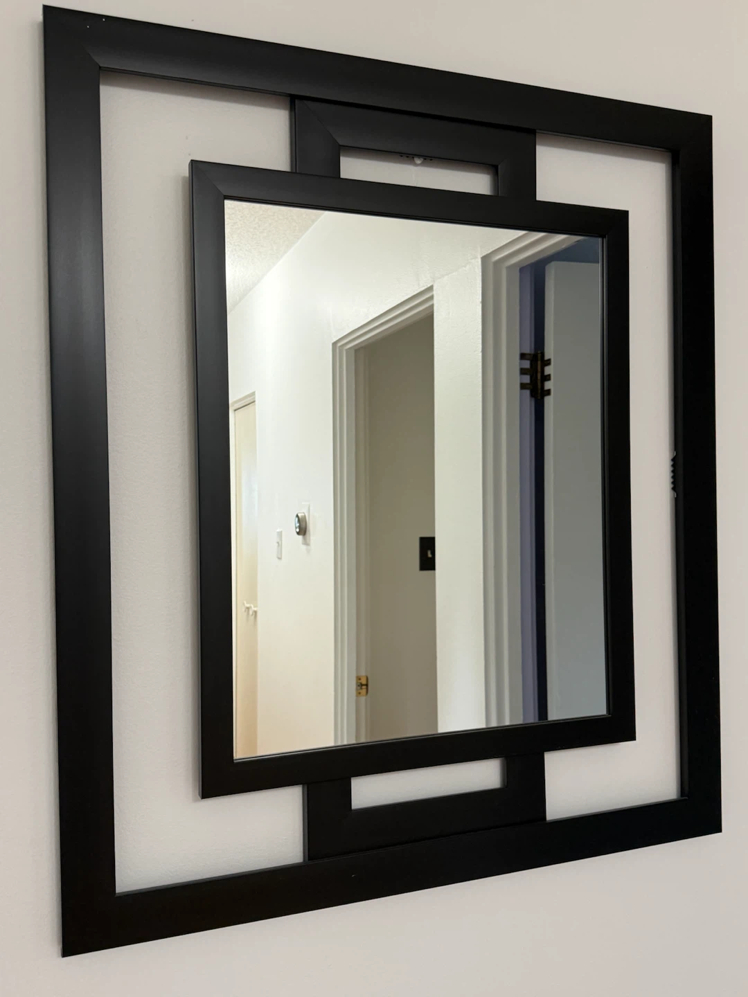 Large Modern Black Geometric Wall Mirror