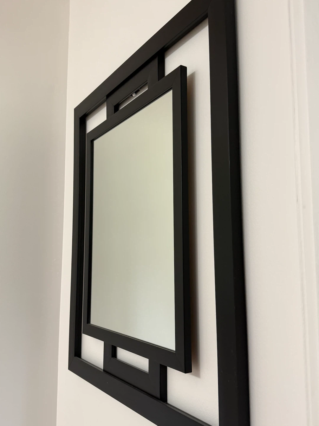 Large Modern Black Geometric Wall Mirror - photo 2