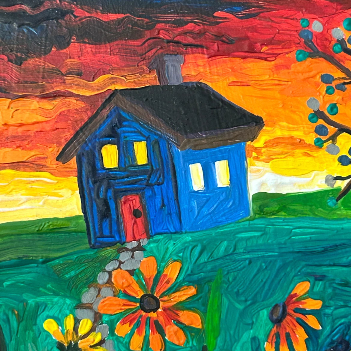 “Mouse House” Oil Painting by M. Mazerolle Folk At - photo 2