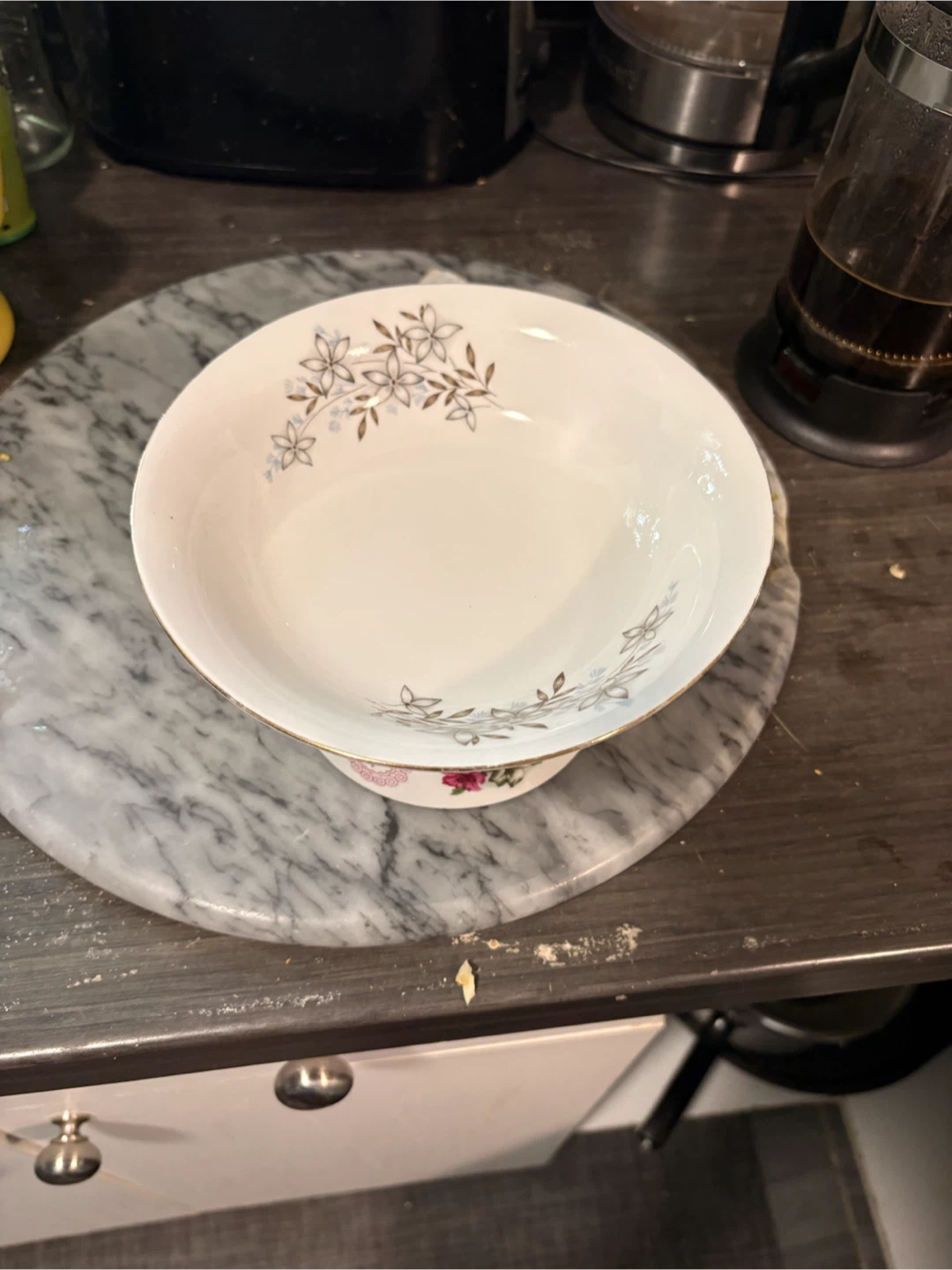 Vintage Serving Bowl with Floral Design - photo 2