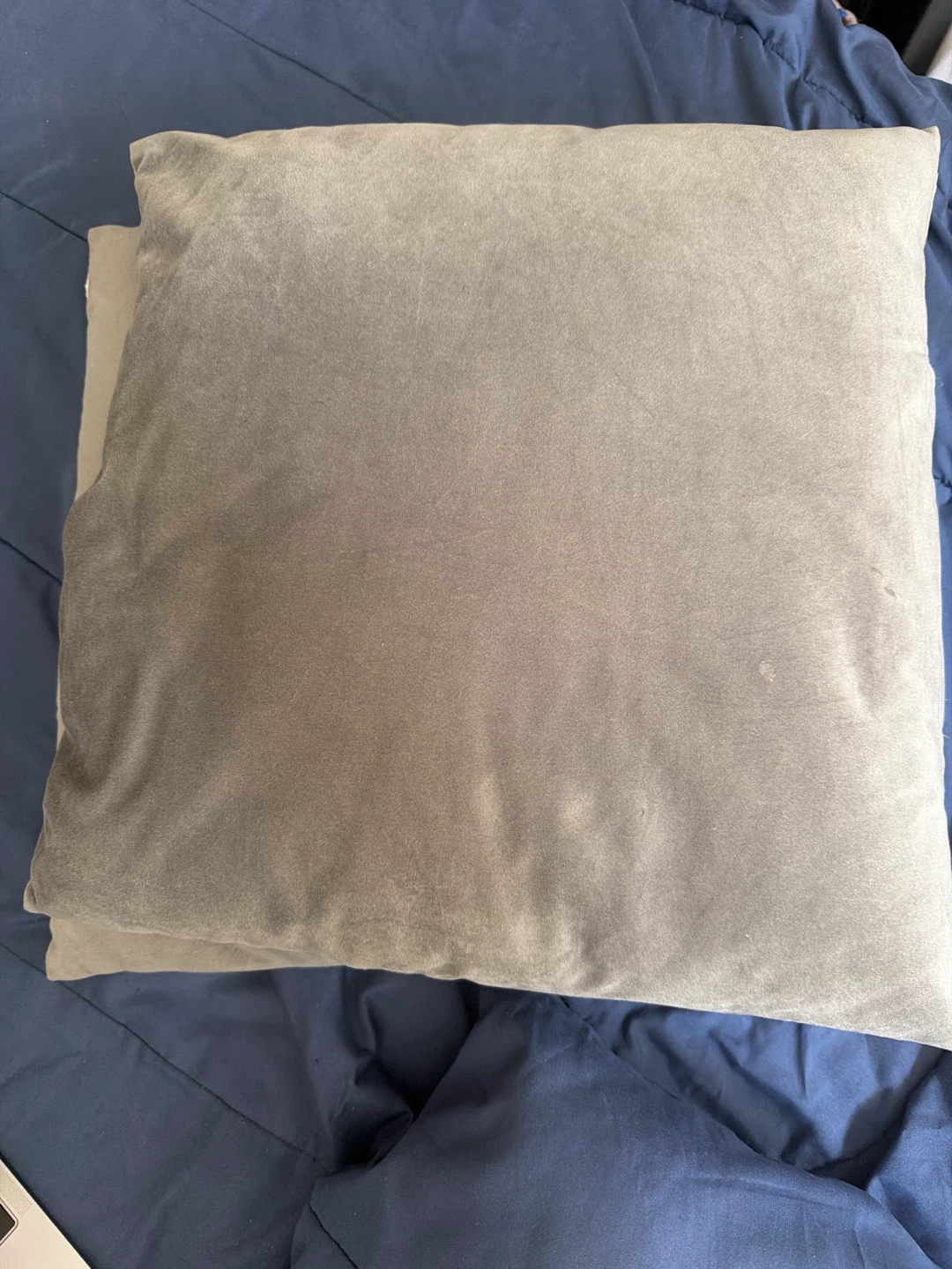 Grey Velvet Throw Pillows (Set of 2) - photo 3