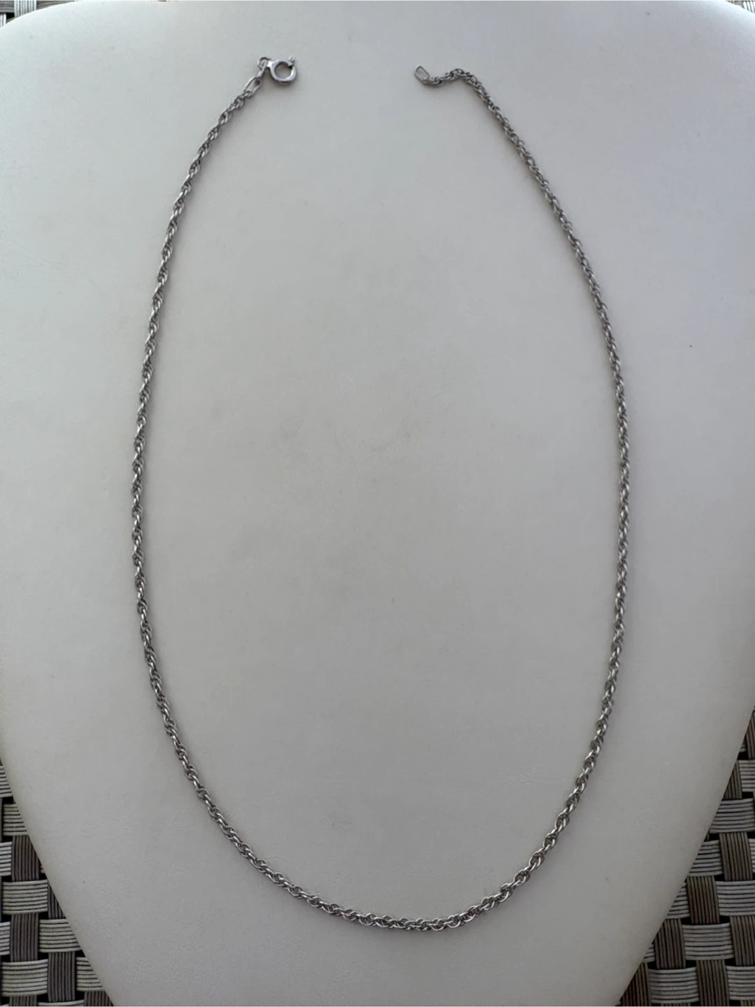 Sterling Silver Rope Chain 15.5”