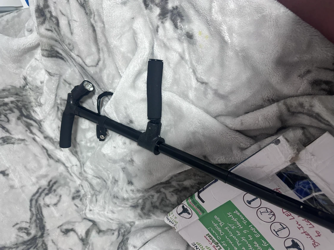 2-Handled Folding Cane with Built-in LED Lights - photo 2