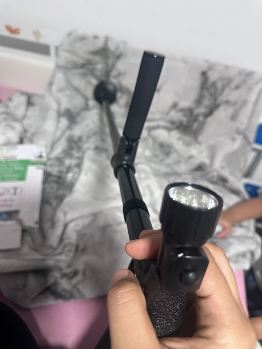 2-Handled Folding Cane with Built-in LED Lights - photo 4