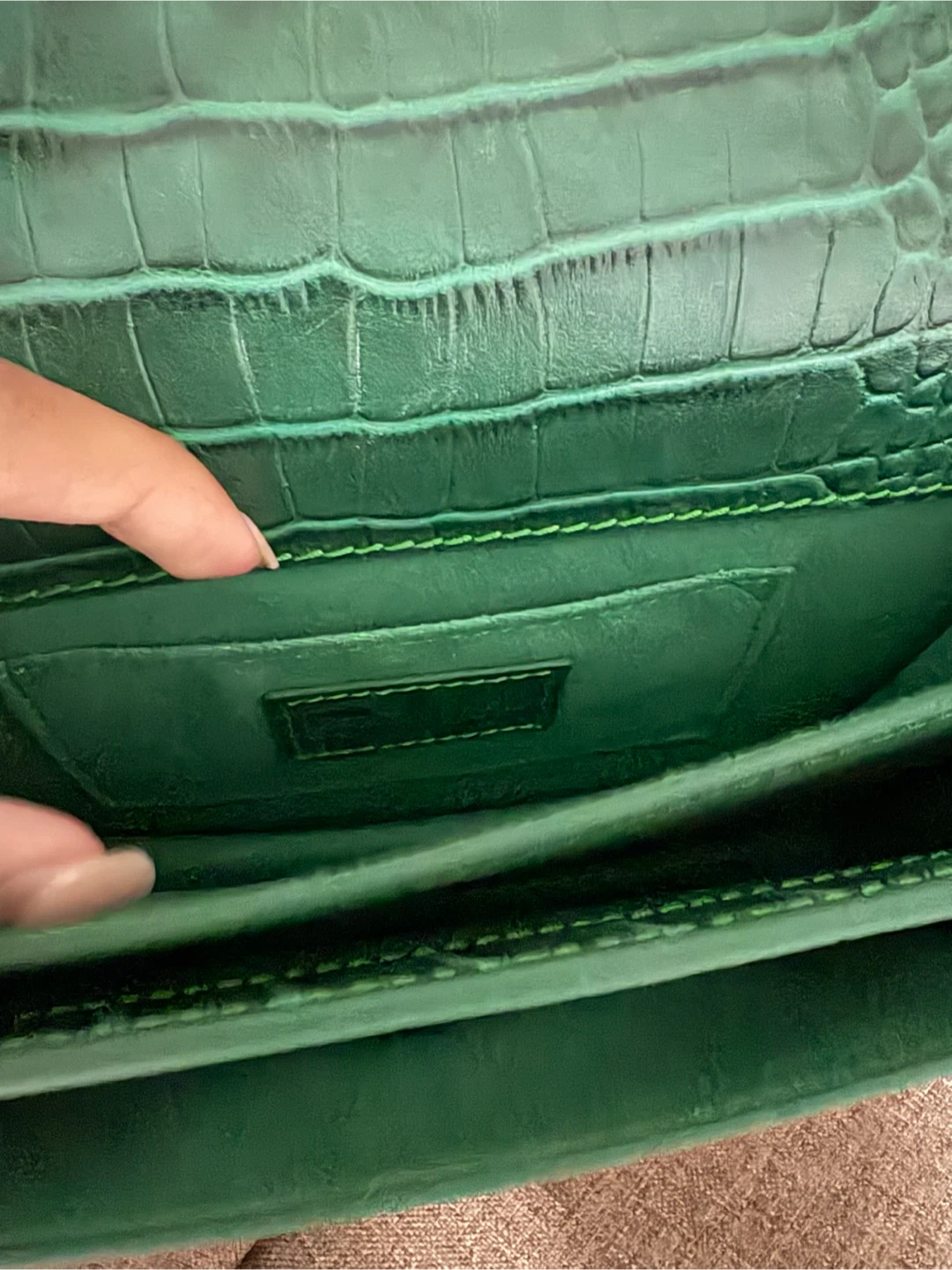 Saint Laurent Green Crocodile Embossed Chain Bag - photo 5