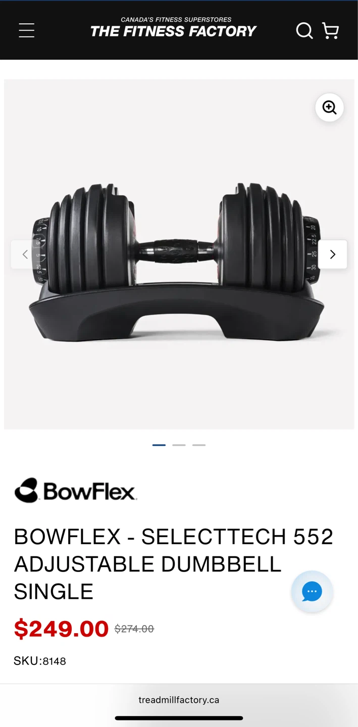 Bowflex SelectTech 552 Adjustable Dumbbell Single