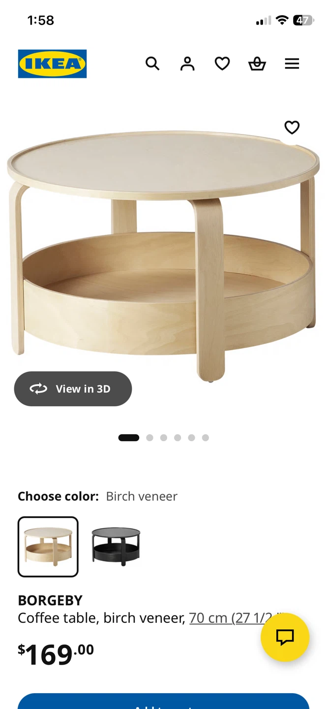 IKEA Borgeby Coffee Table - Birch Veneer