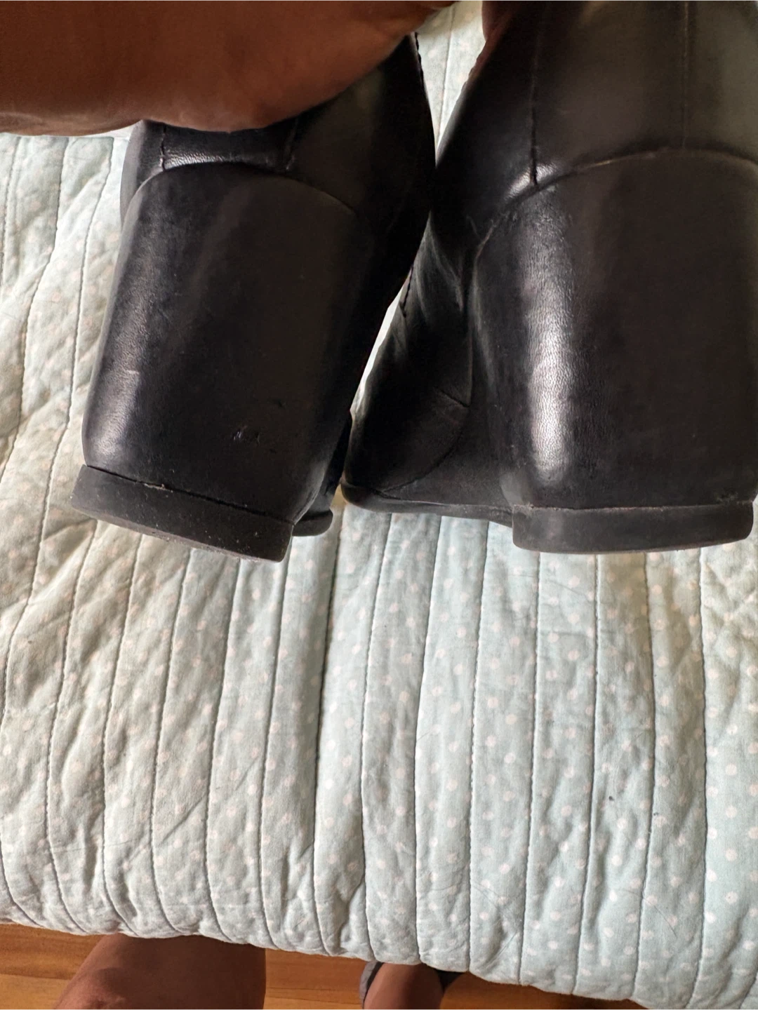 Nine West Black Leather Wedge Heels 7.5 - photo 4