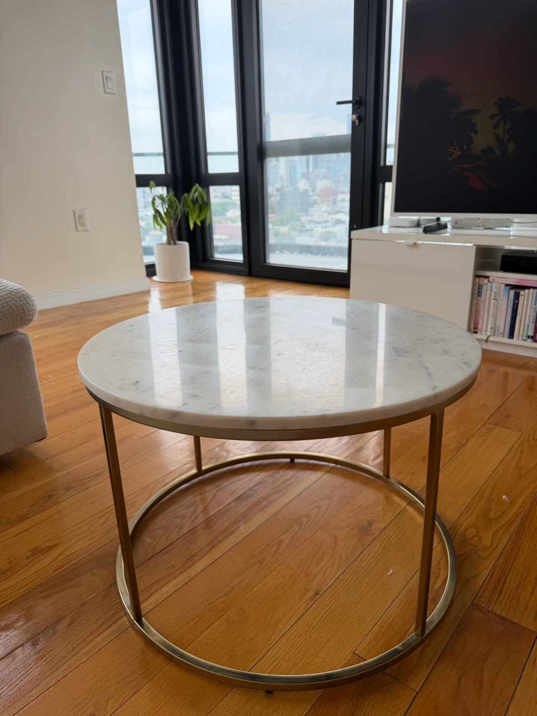 Pottery Barn Delaney Round Marble Coffee Tables