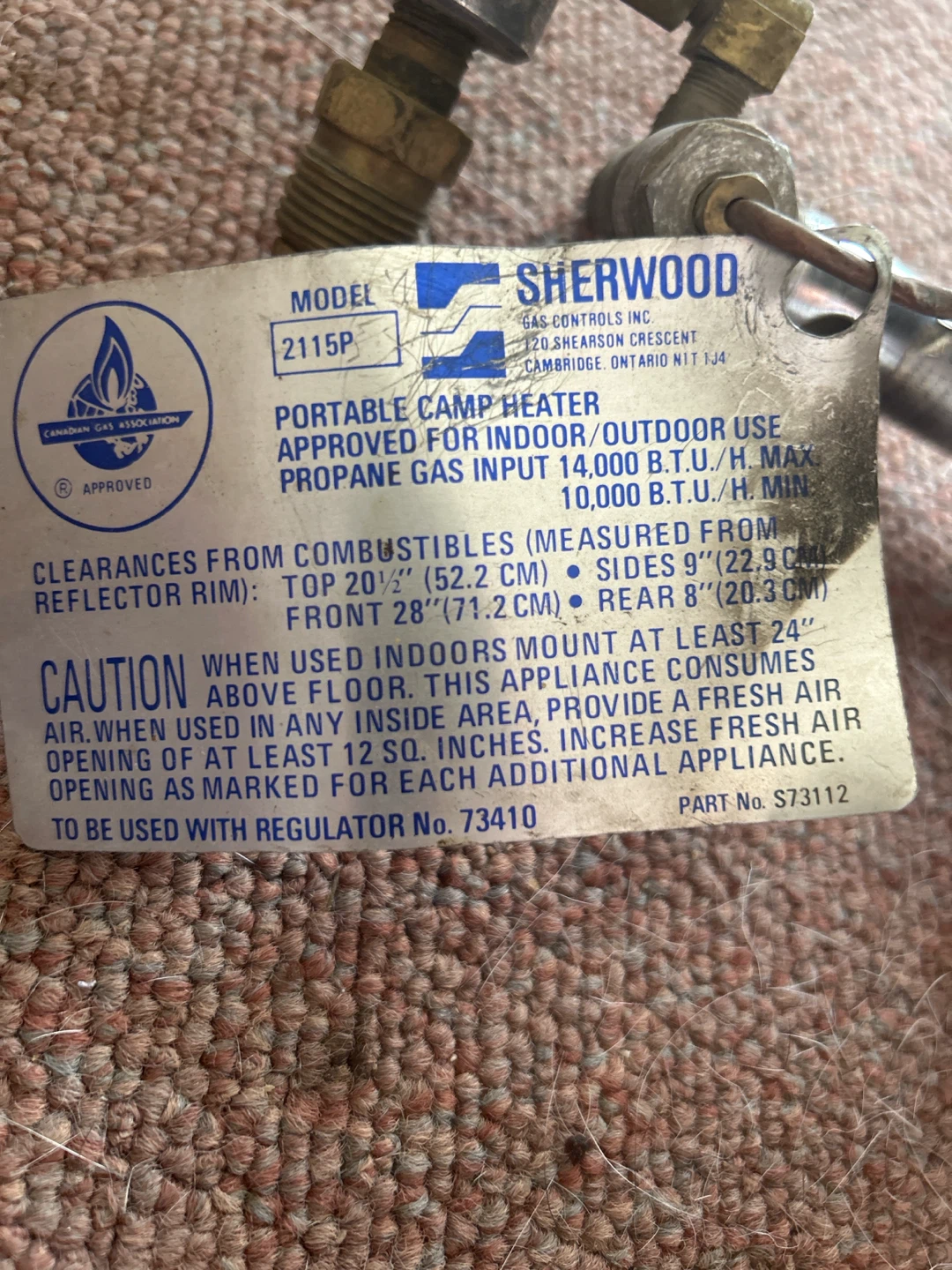 Sherwood 2115P Portable Propane Heater - photo 3