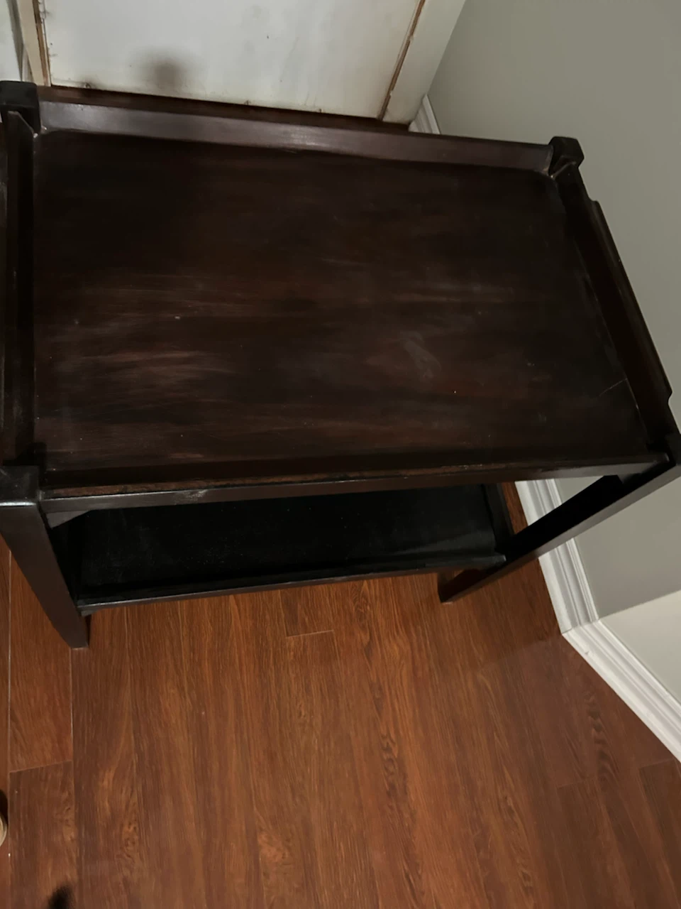 Dark Wood Two-Tier Side Table - photo 2