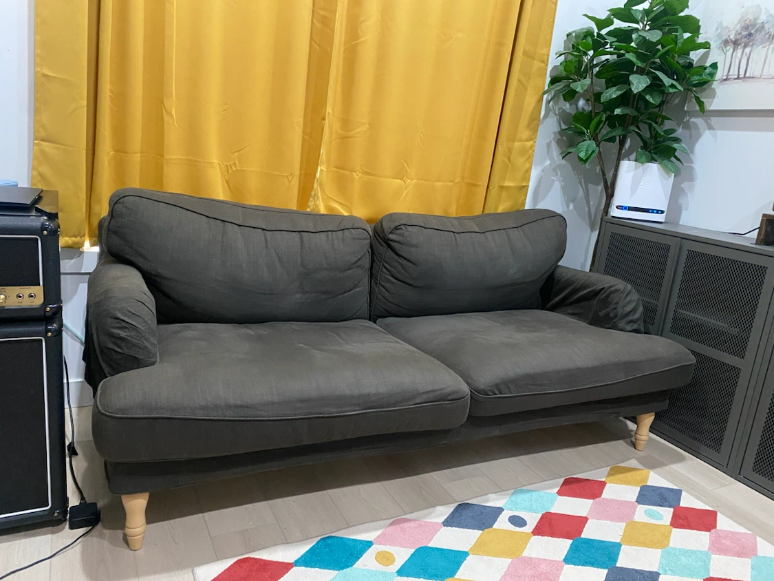 IKEA Dark Green Loveseat Sofa (washable) - photo 2
