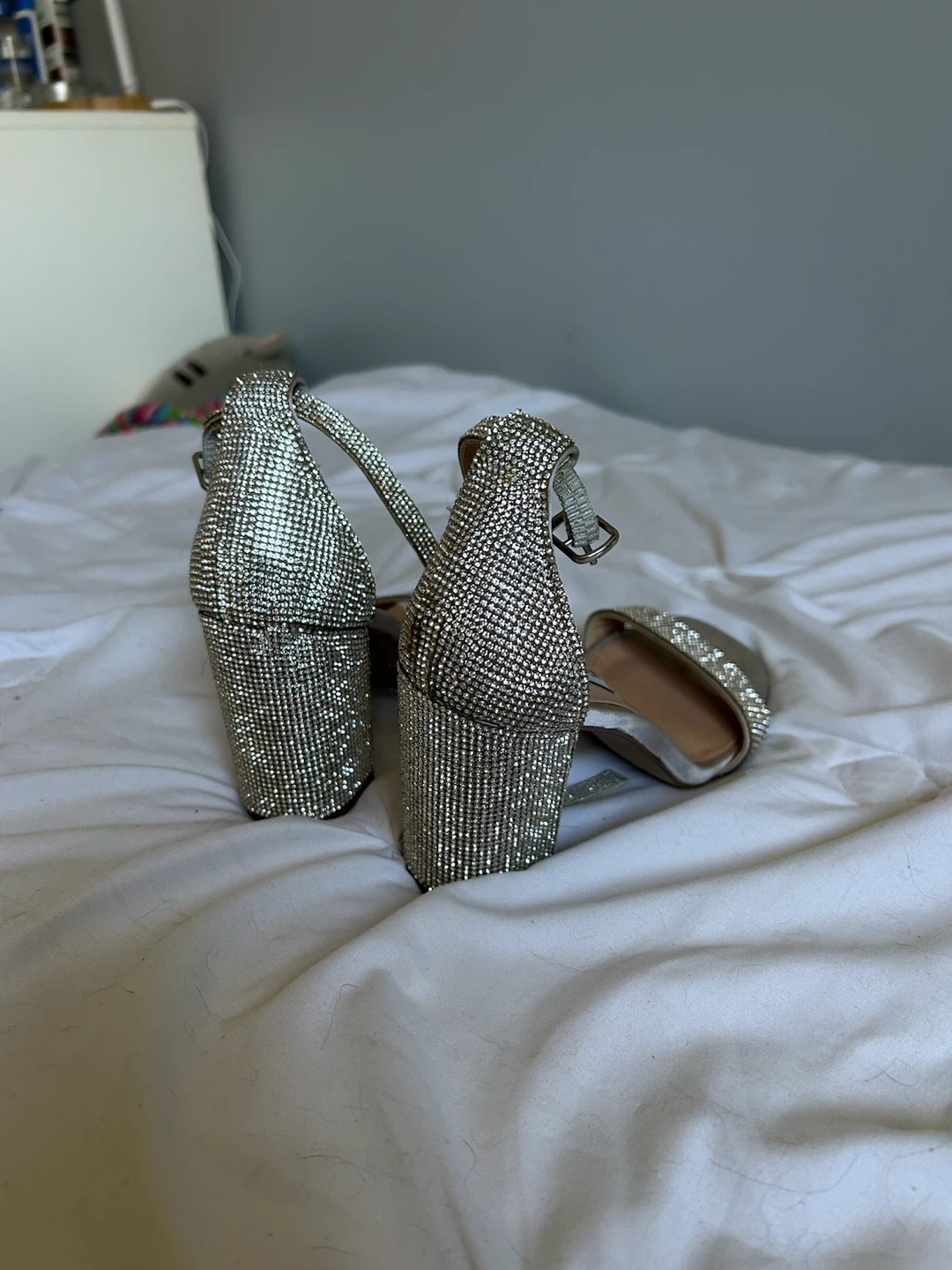 Rhinestone Block Heel Sandals - photo 2