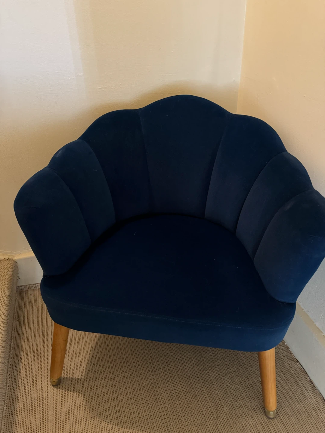 Velvet Accent Chair - Blue - photo 5