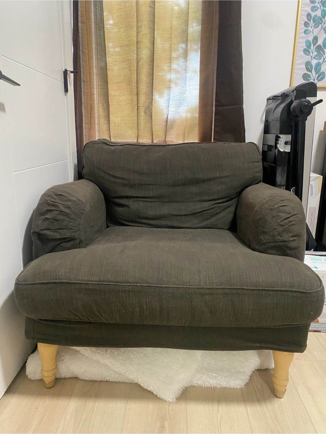 IKEA Dark Green Loveseat Sofa (washable) - photo 3