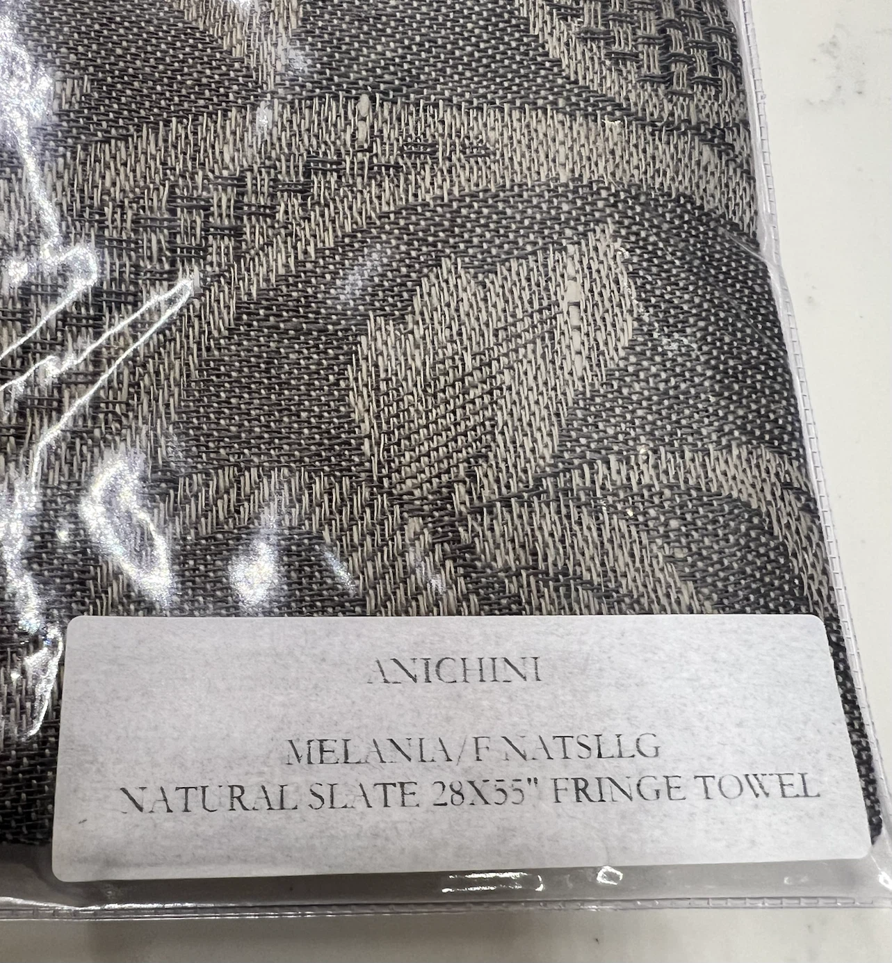 Anichini Melania Fringe Towel - Natural Slate 28x55" - photo 3