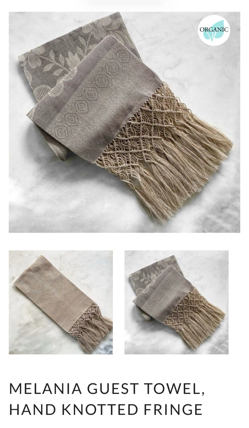 Anichini Melania Fringe Towel - Natural Slate 28x55" - photo 4