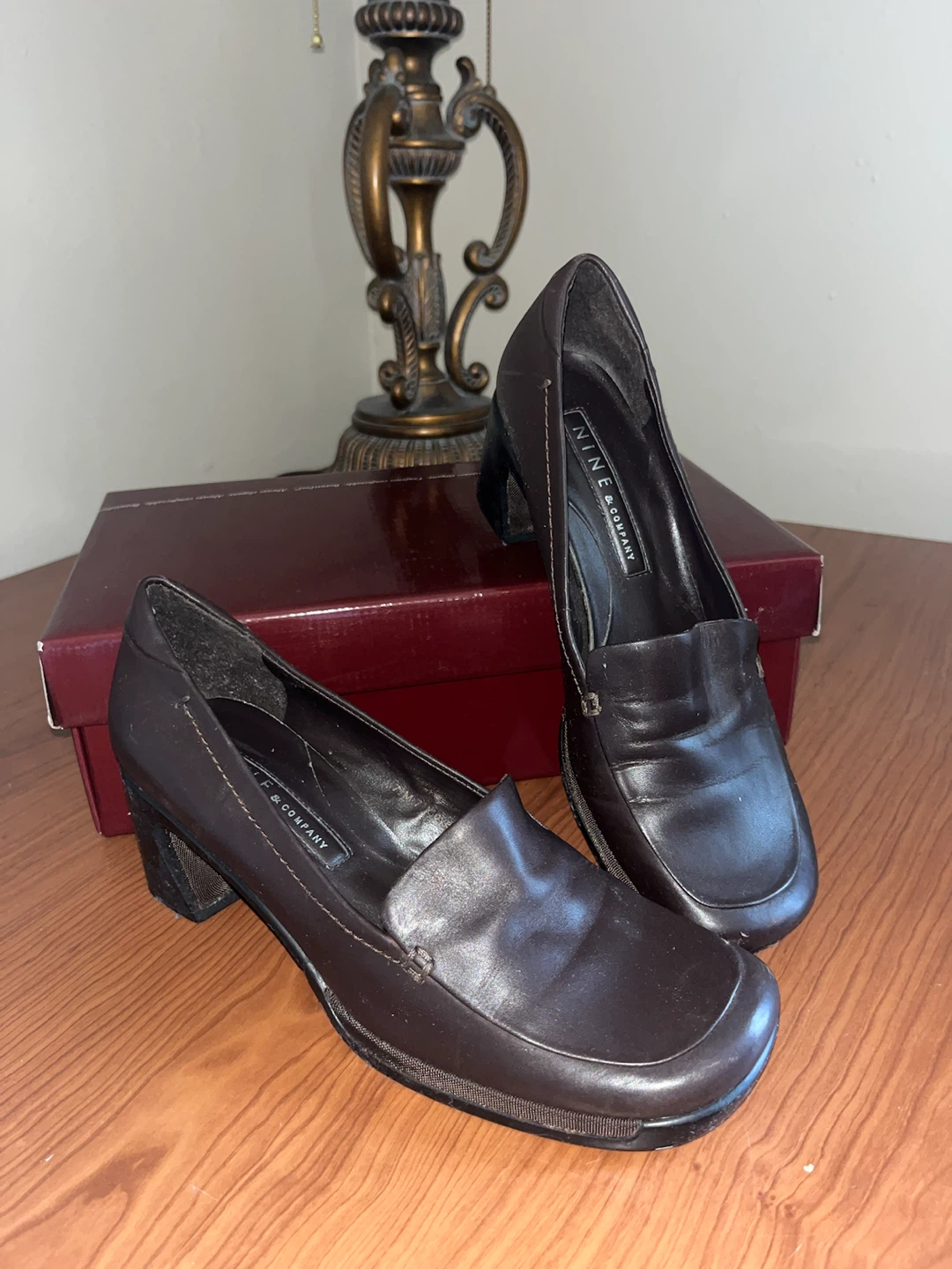 Nine & Company Brown Loafer Heels