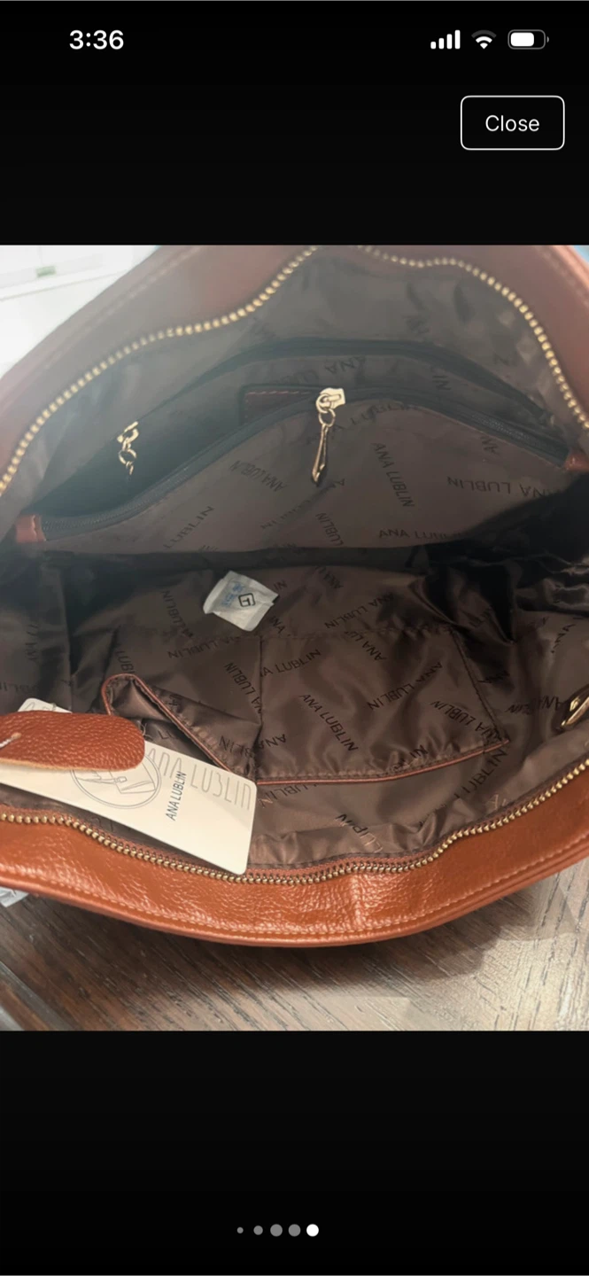 Ana Lublin Brown Leather Satchel Handbag - photo 5
