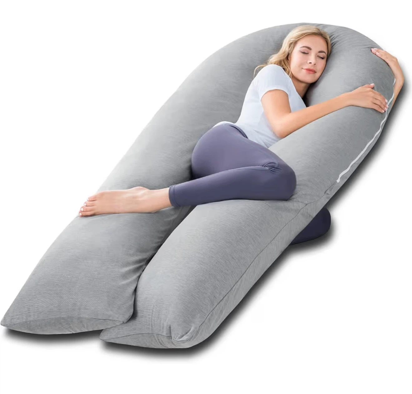 U-Shaped Pregnancy Pillow - Grey