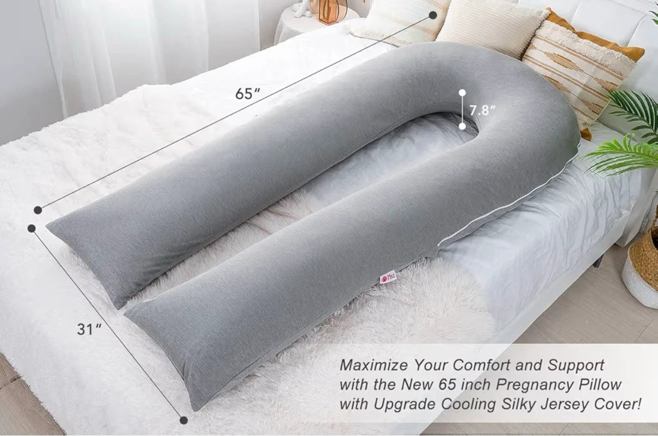 U-Shaped Pregnancy Pillow - Grey - photo 2