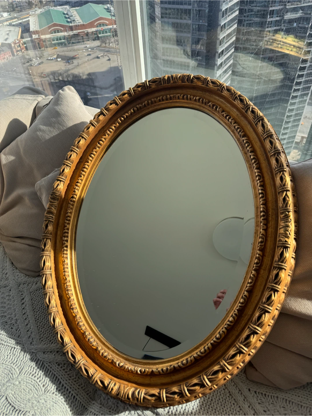 Vintage LaBarge Rococo Gold Oval Mirror - photo 4