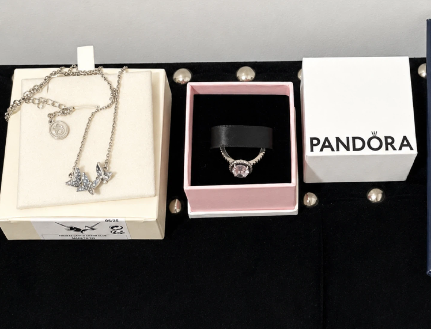 Pandora Silver Ring & Swarovski Necklace