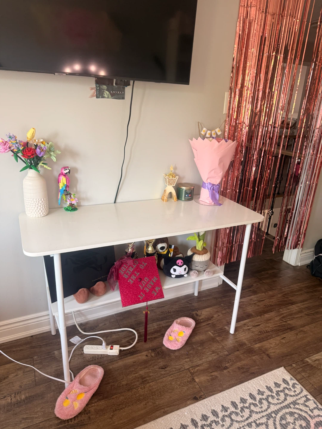 White Desk with Shelf