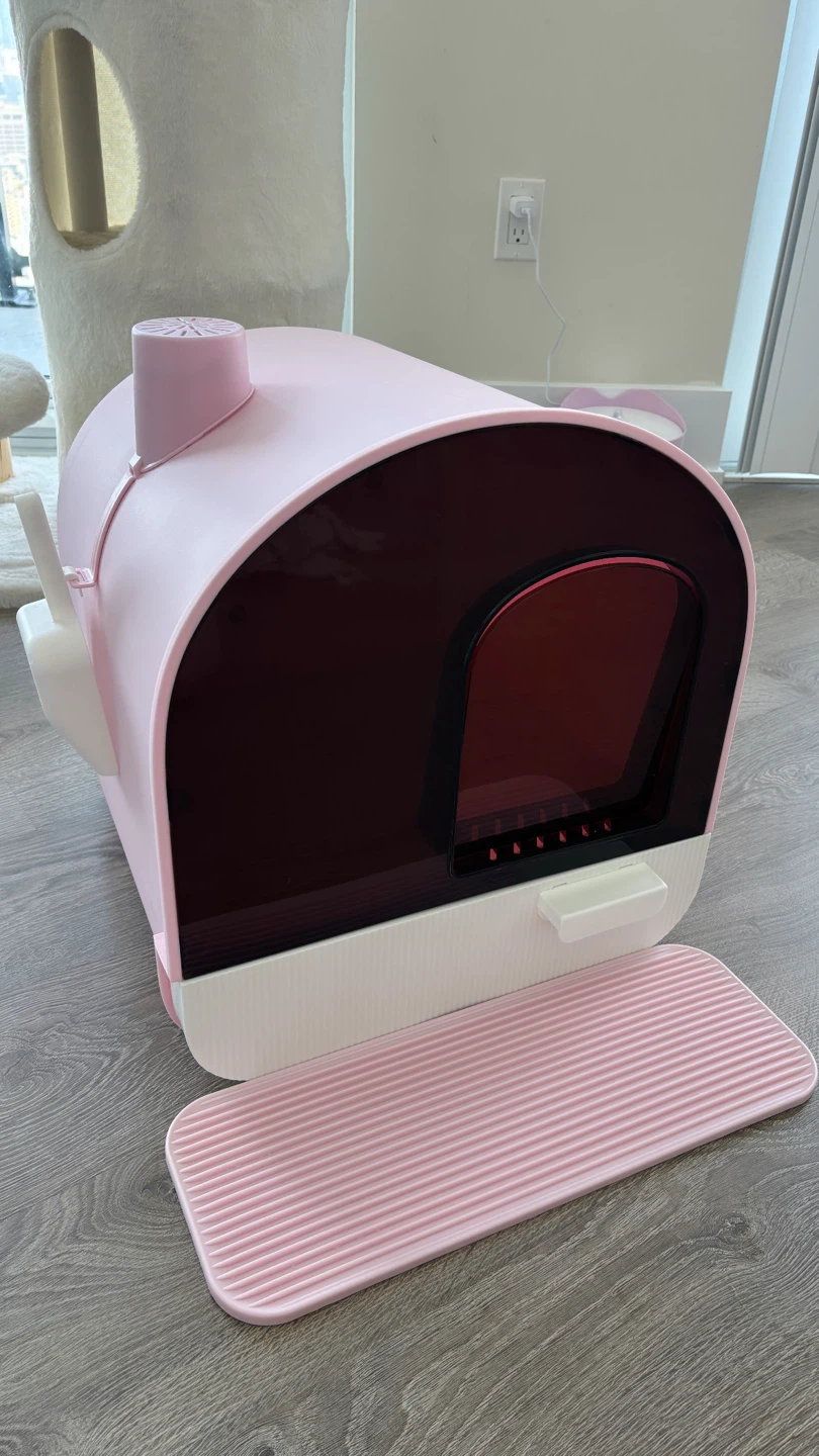Cute House Cat Litter Box - Pink