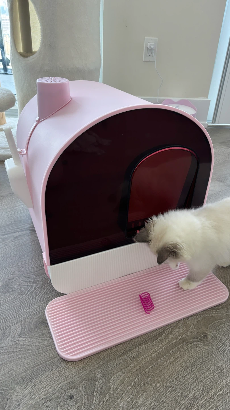 Cute House Cat Litter Box - Pink - photo 5