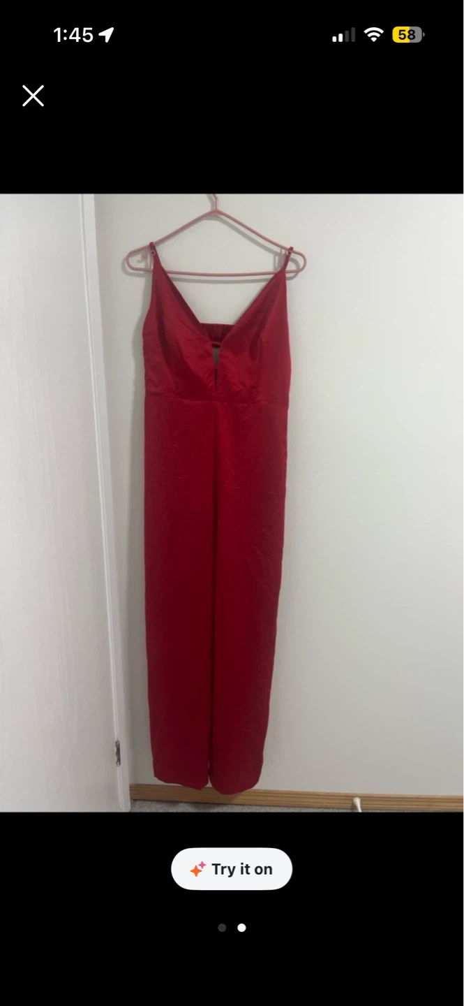 Dynamite Clothing Red Wide Leg Satin Jumpsuit - photo 2