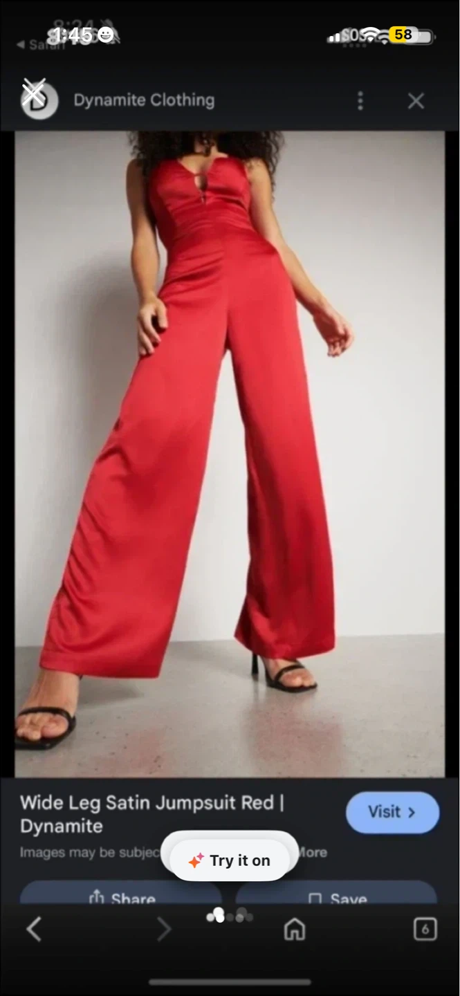 Dynamite Clothing Red Wide Leg Satin Jumpsuit