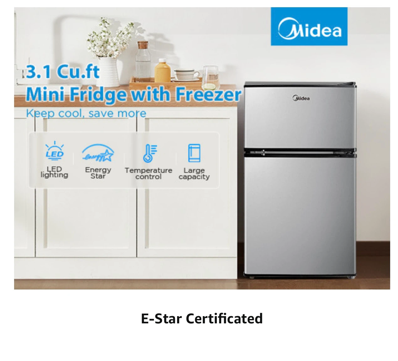 Mini fridge with freezer