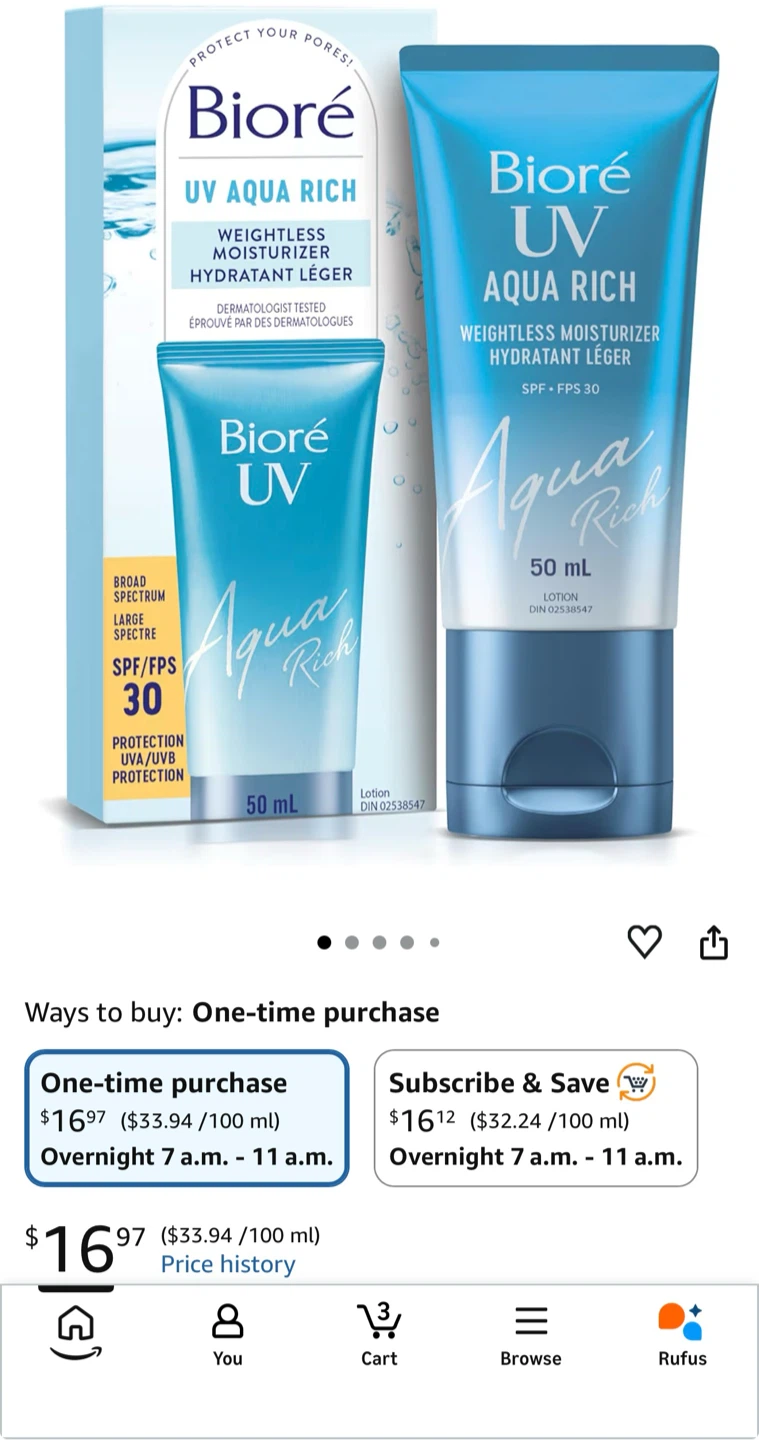 New Biore UV Aqua Rich SPF 30